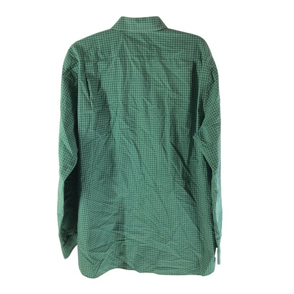 LL Bean Mens Button Down Shirt Wrinkle Free Traditional Fit Plaid Green L Tall - Picture 2 of 3